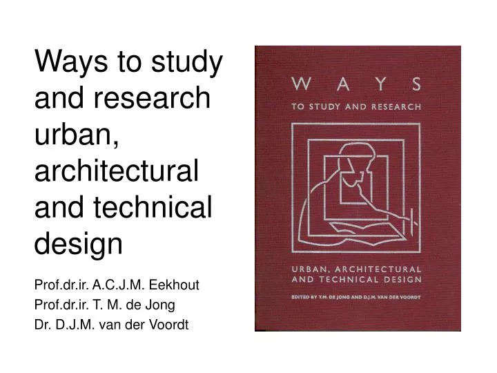 ways to study and research urban architectural and technical design n.