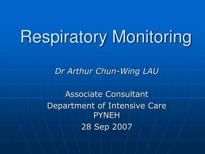 PPT Respiratory Monitoring PowerPoint Presentation, free