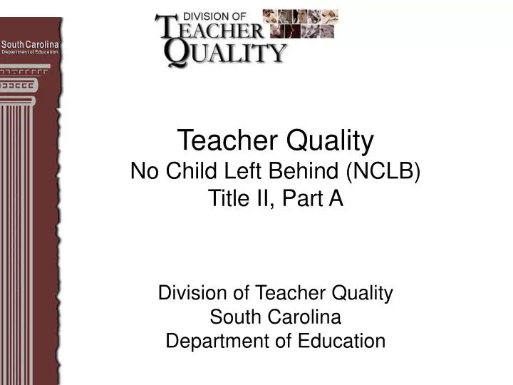 teacher quality no child left behind nclb title ii part a n.