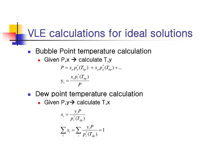 how to calculate bubble point temperature
