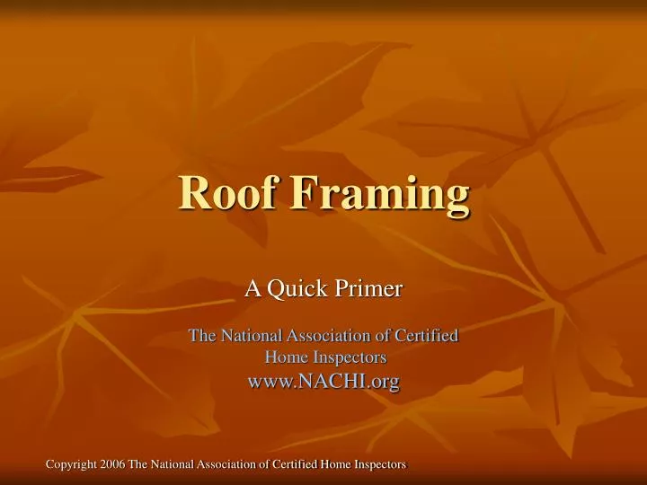 roof framing n.