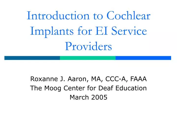 introduction to cochlear implants for ei service providers n.
