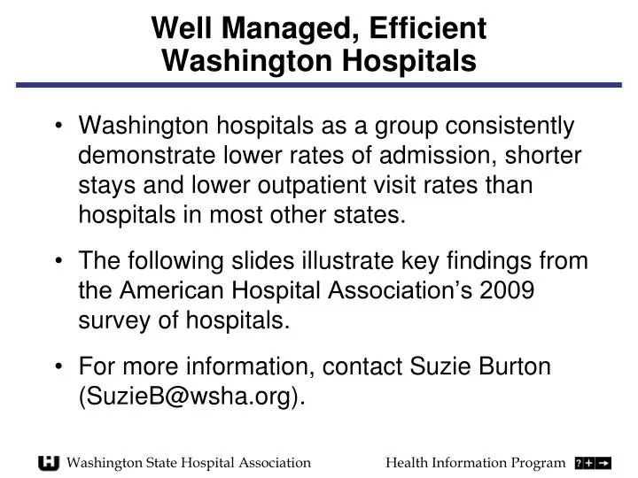 well managed efficient washington hospitals n.
