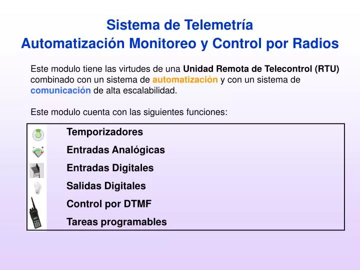 sistema de telemetr a automatizaci n monitoreo y control por radios n.