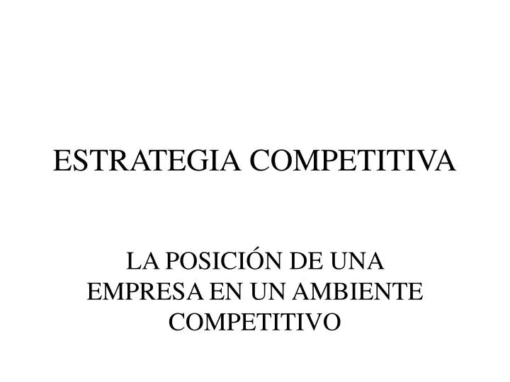 estrategia competitiva n.
