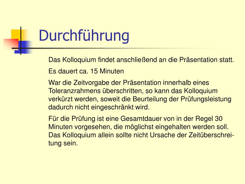 PPT - Das Kolloquium zur Präsentation PowerPoint ...