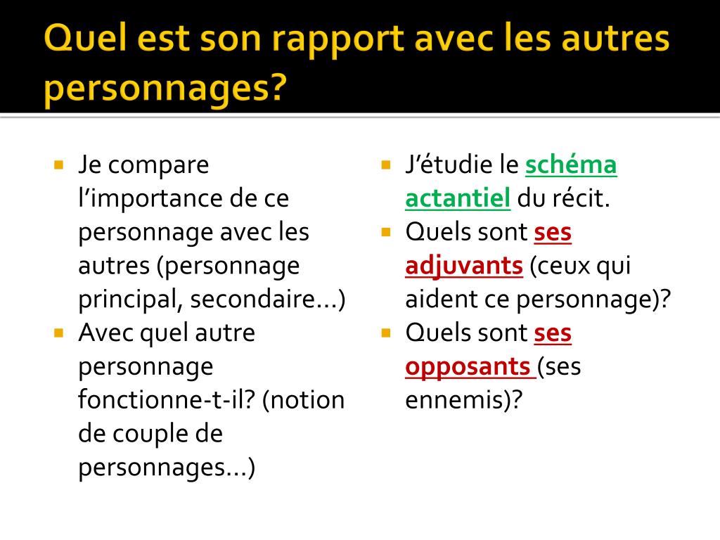 PPT - Comment étudier un personnage de roman? PowerPoint Presentation ...