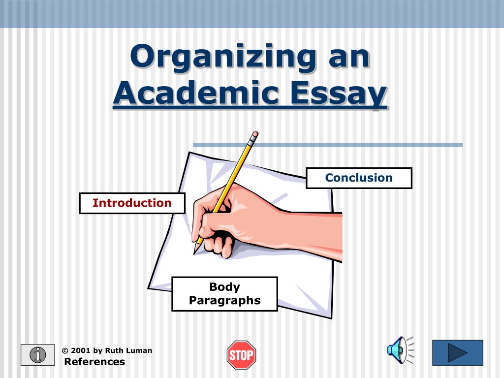 first step in organizing an essay