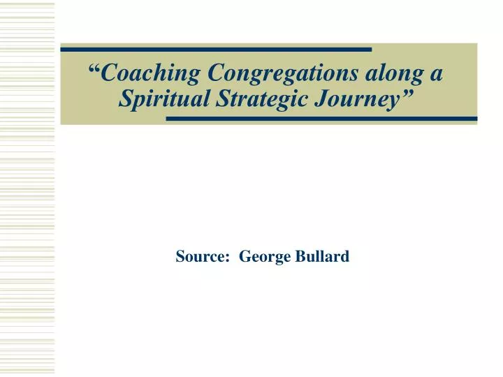 coaching congregations along a spiritual strategic journey n.