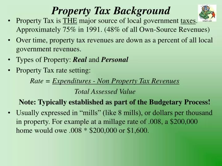 property tax background n.