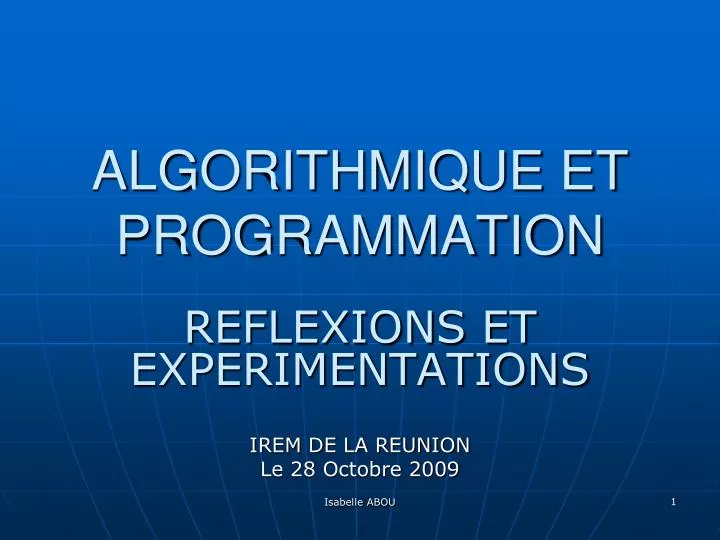 PPT - ALGORITHMIQUE ET PROGRAMMATION PowerPoint Presentation, free ...
