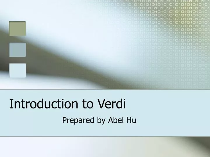 introduction to verdi n.