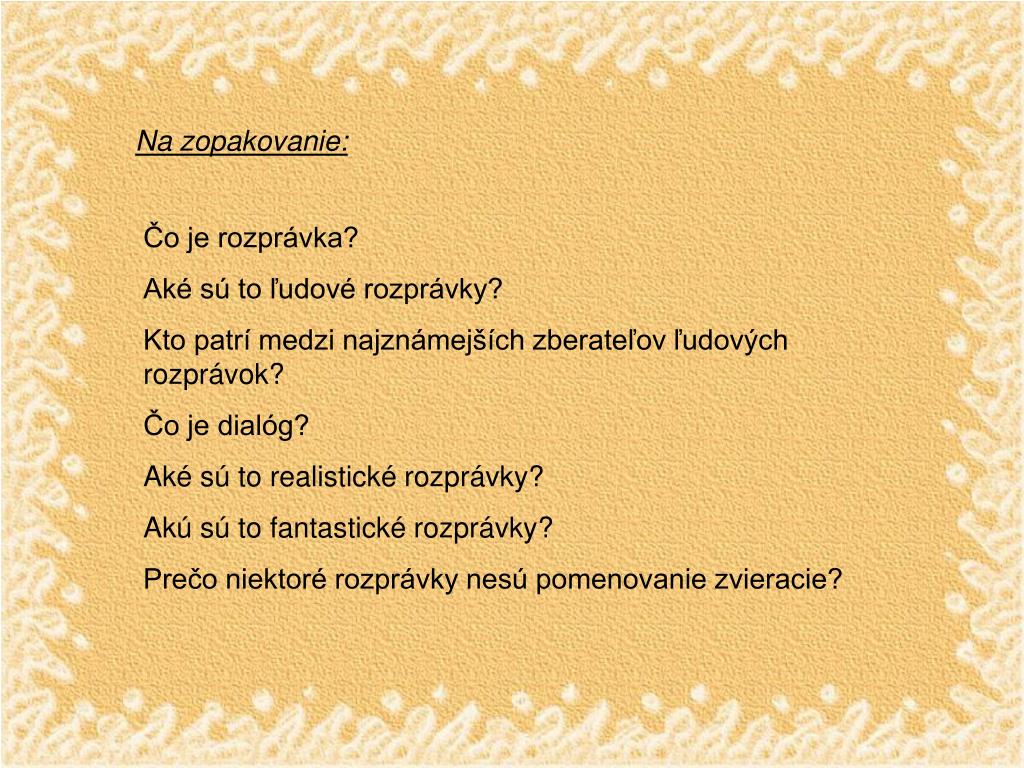 PPT - ROZPRÁVKY PowerPoint Presentation, Free Download - ID:928559