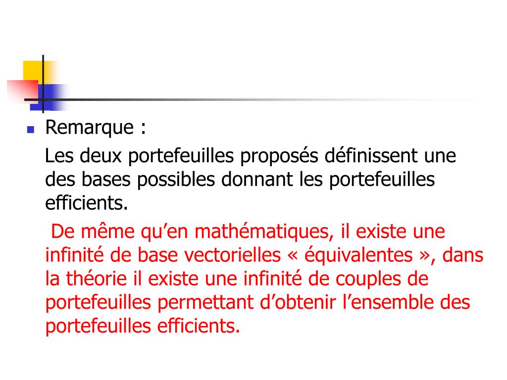 PPT - La théorie du portefeuille PowerPoint Presentation, free download -  ID:929467