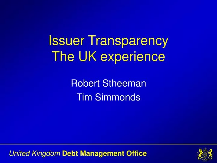 issuer transparency the uk experience n.