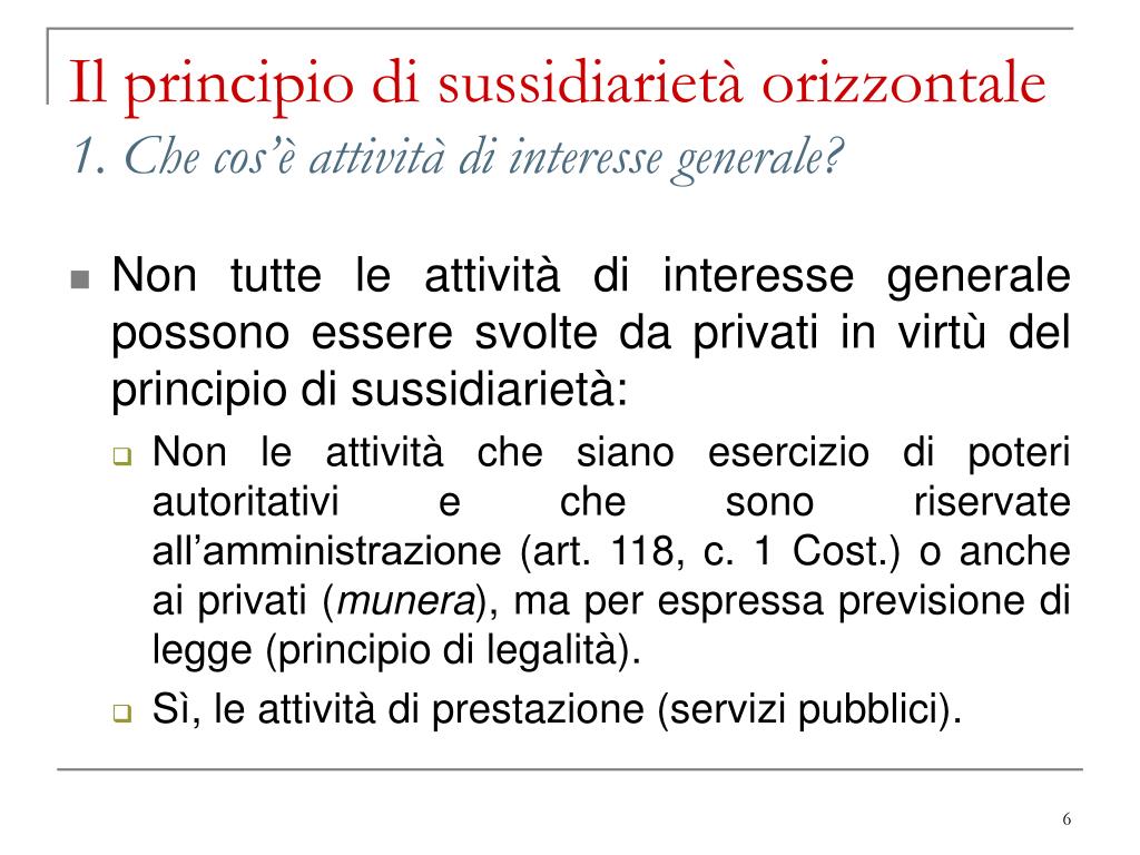 Principio Di Sussidiarietà Verticale E Orizzontale PPT - Il principio di sussidiarietà orizzontale PowerPoint Presentation