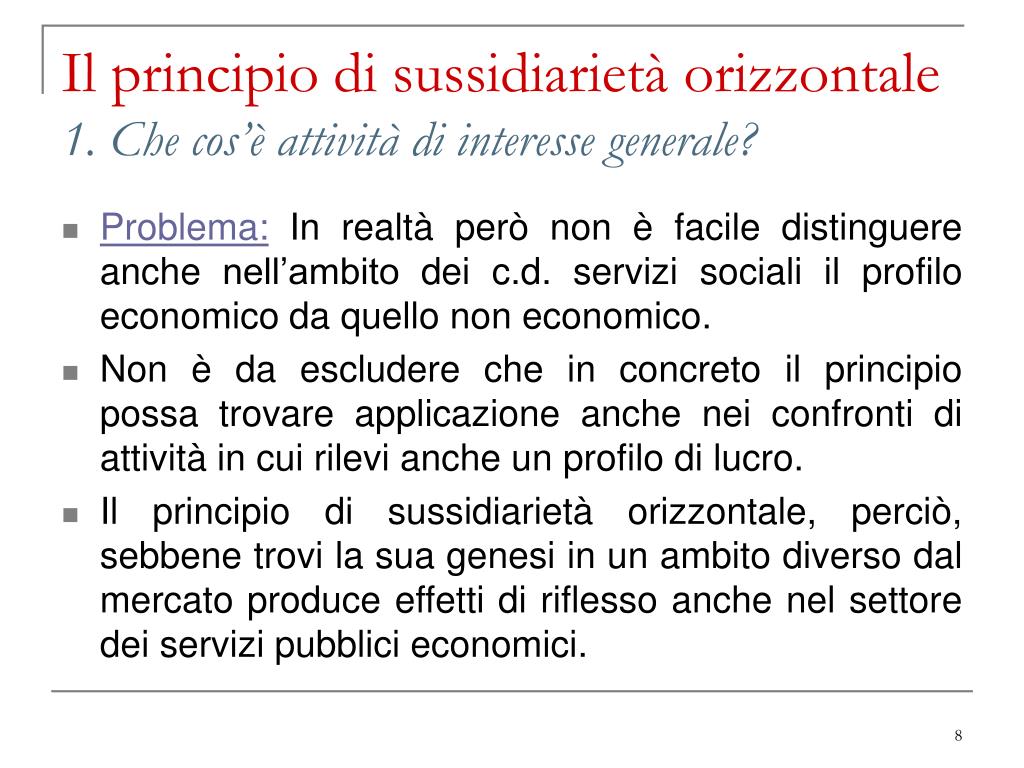 Principio Di Sussidiarietà Verticale E Orizzontale PPT - Il principio di sussidiarietà orizzontale PowerPoint Presentation