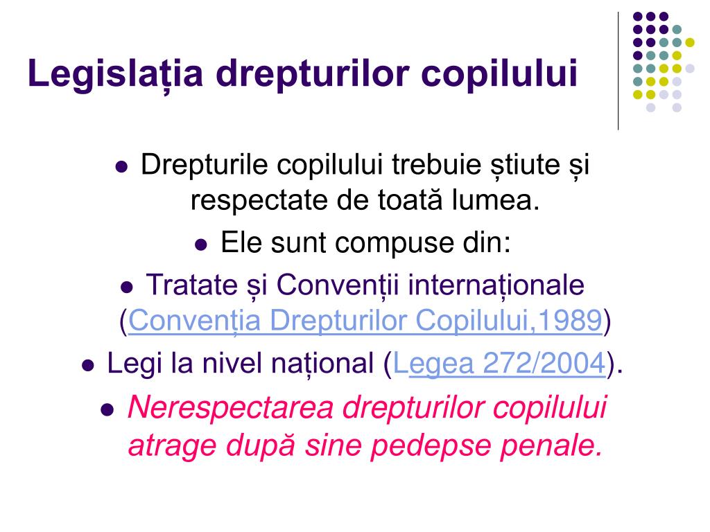 Drepturile copilului ppt