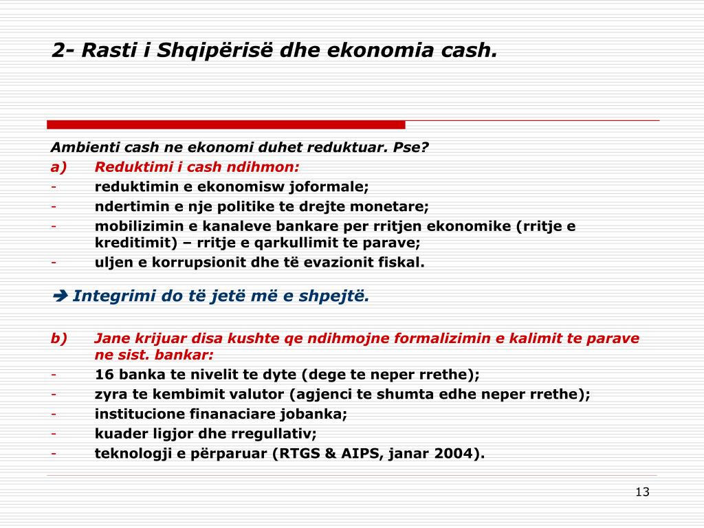 Tema Ppt Ekonomi  PPT  Tema  Ekonomia e cash it n Shqip ri dhe programi 