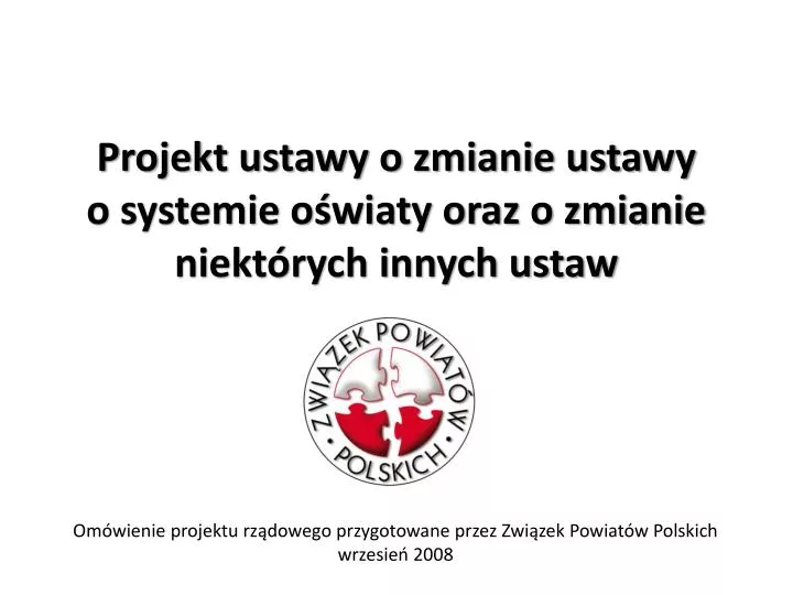 Art 44n Ustawy O Systemie Oświaty PPT - Projekt ustawy o zmianie ustawy o systemie oświaty oraz o zmianie