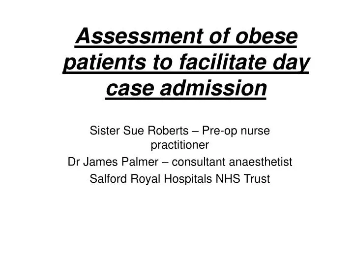 obese patient case study