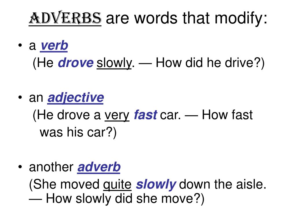 Adverbs That Modify Adverbs Worksheets