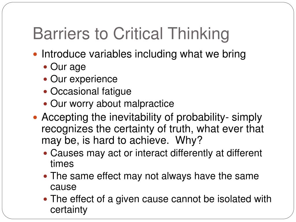what are barriers to critical thinking nurses 3345