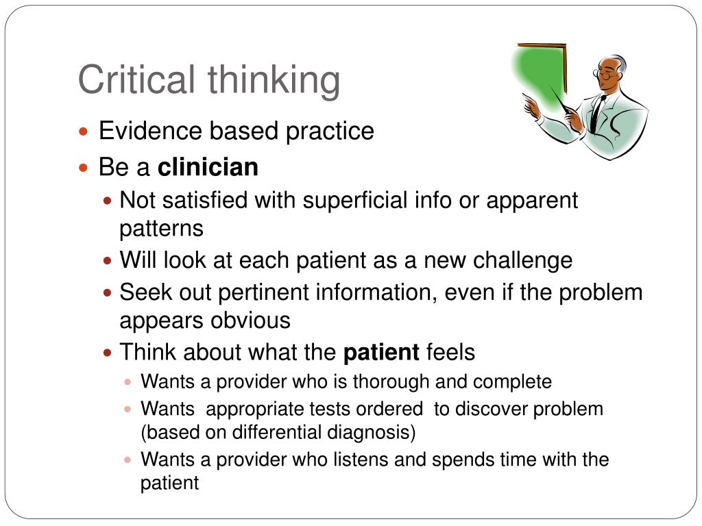 application of critical thinking in medicine