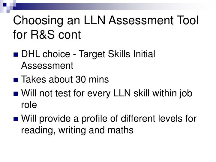ppt lln within job roles recruitment and selection powerpoint
