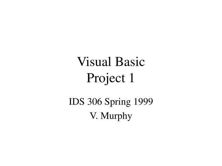 powerpoint presentation about visual basic