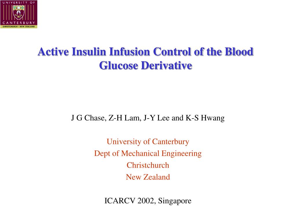 PPT Active Insulin Infusion Control of the Blood Glucose