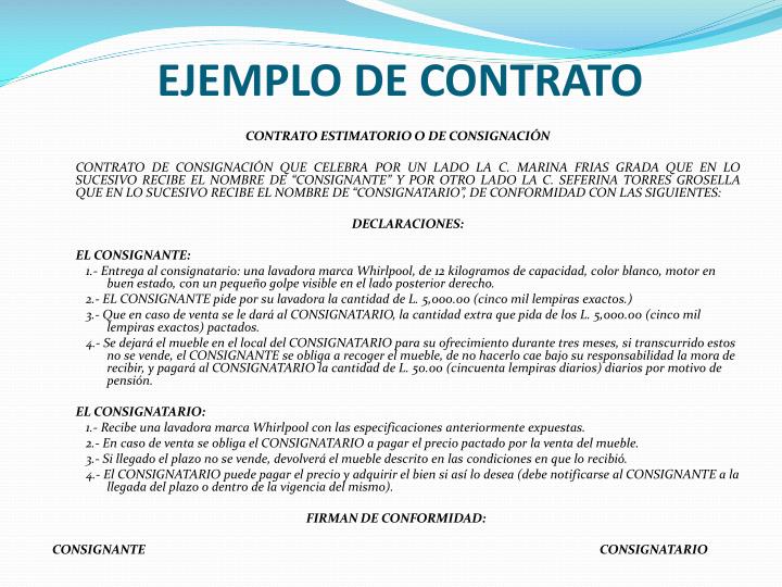 PPT - CONTRATO ESTIMATORIO O DE CONSIGNACION PowerPoint Presentation