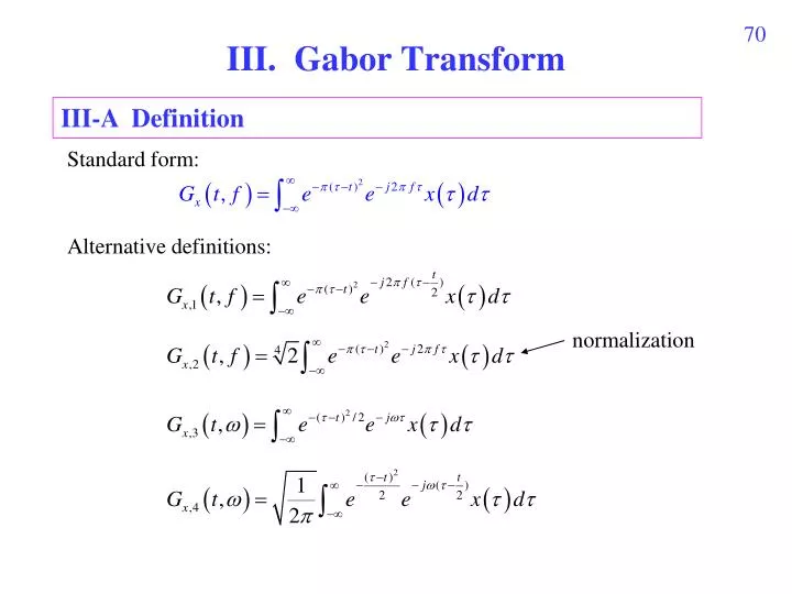 PPT - III. Gabor Transform PowerPoint Presentation, free download -  ID:940784