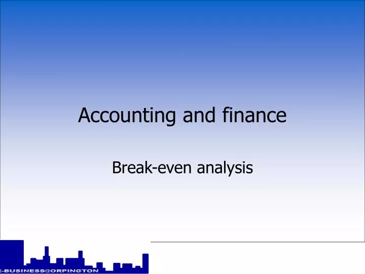 accounting and finance n.