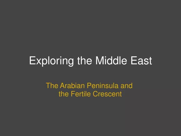 exploring the middle east n.