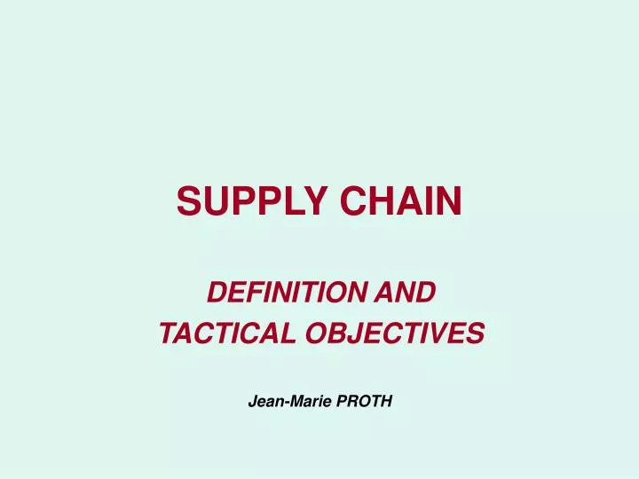supply chain n.