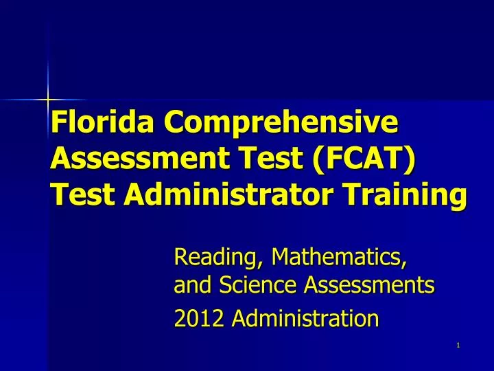 PPT Florida Comprehensive Assessment Test FCAT Test