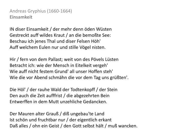 Andreas Gryphius An Die Welt www.slideserve.com