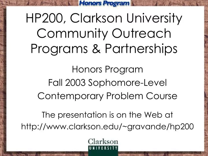 hp200 clarkson university community outreach programs partnerships n.