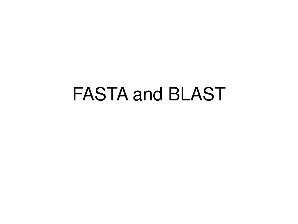 Blast and Fasta Pdf