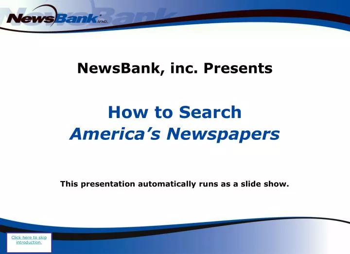 newsbank inc presents n.