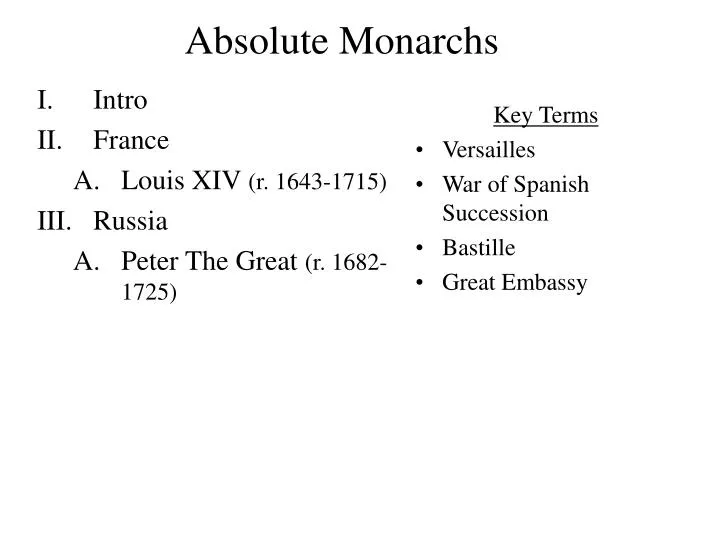 absolute monarchs n.