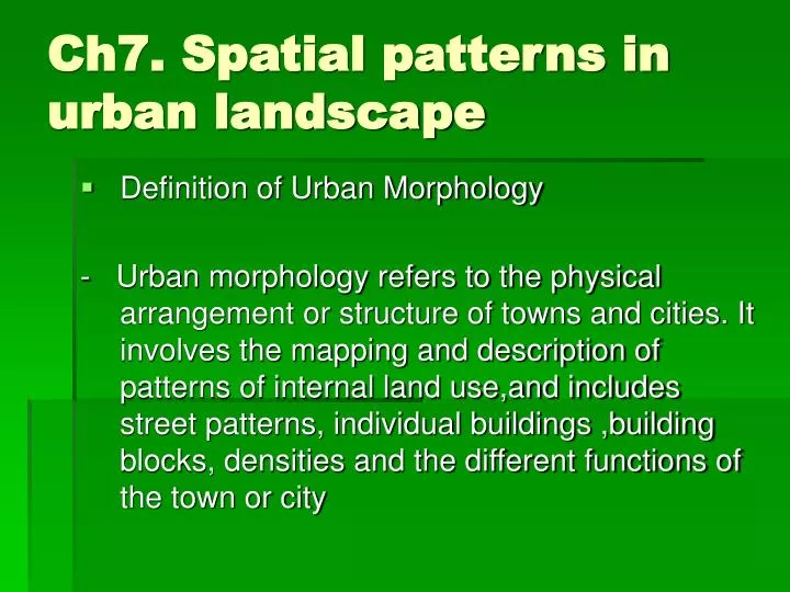 Define urban landscape