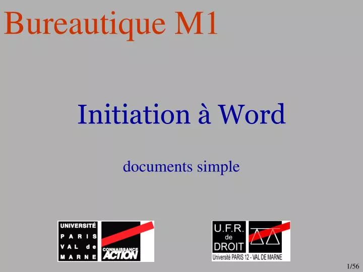 PPT - Initiation à Word PowerPoint Presentation, free download - ID:954029