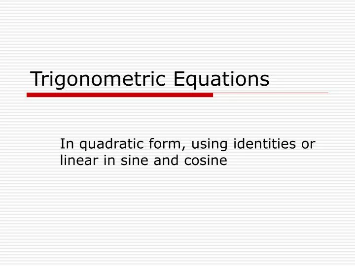 trigonometric equations n.