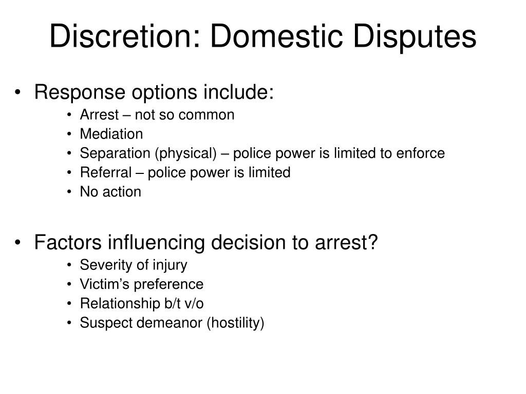 factors that influence police discretion