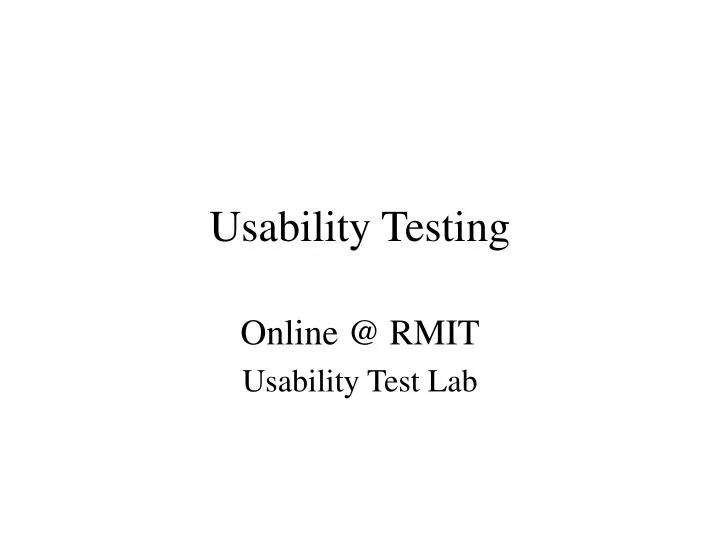 usability testing n.