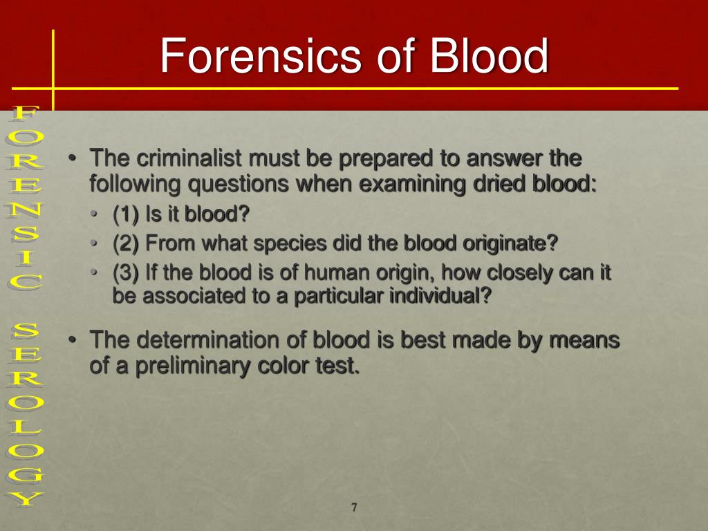 forensic science dissertation topics related to blood