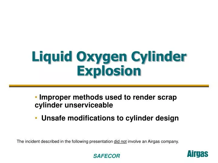liquid oxygen cylinder explosion n.