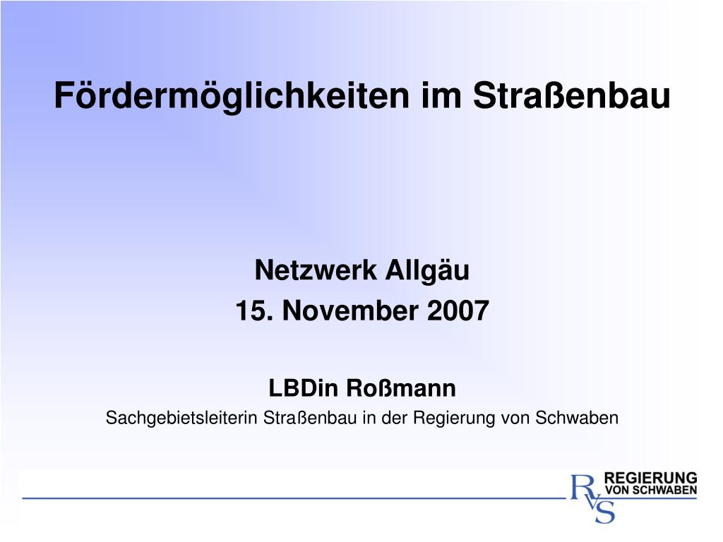 PPT - Fördermöglichkeiten Im Straßenbau PowerPoint Presentation, Free ...